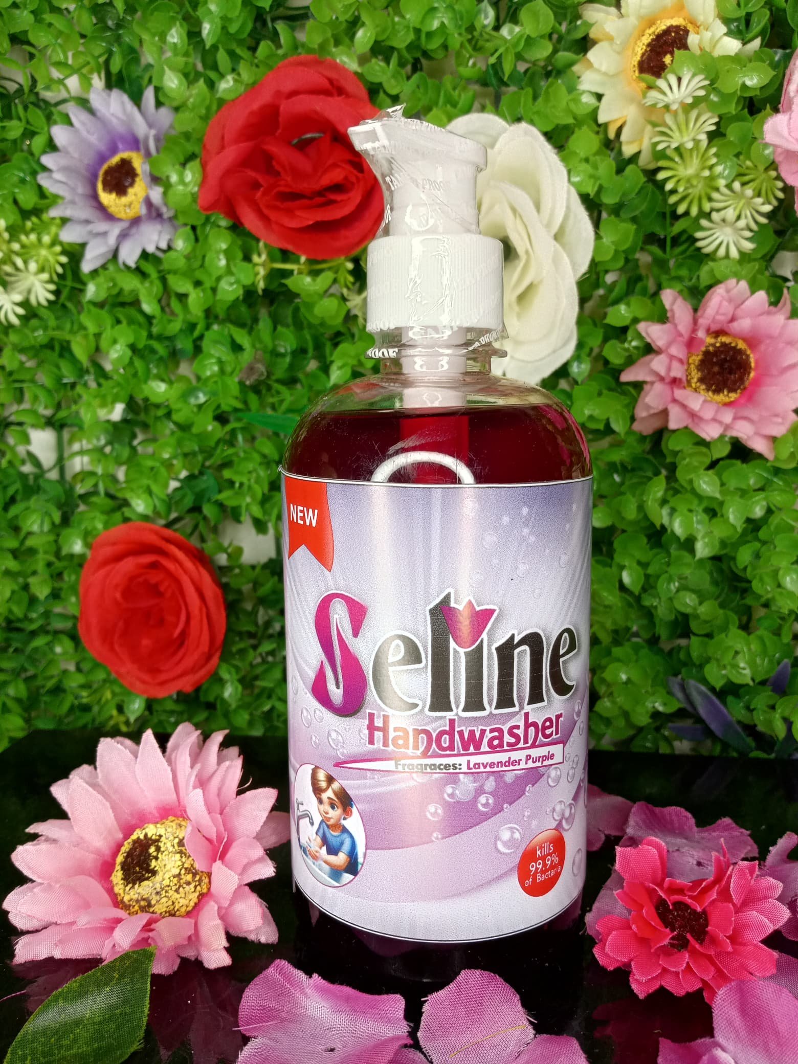 Seline Handwasher Antibacterial Liquid Soap – 500ml - Image 6