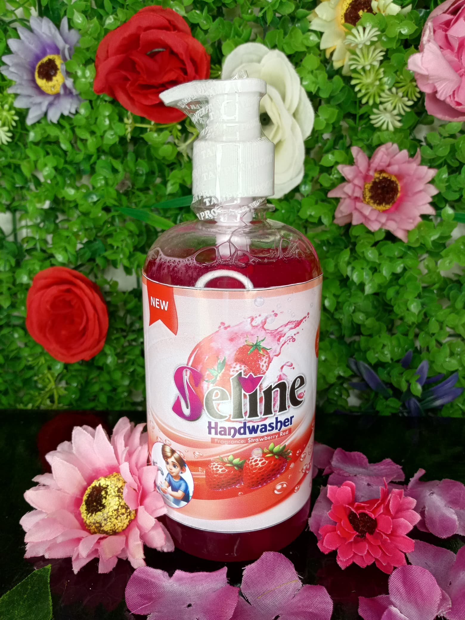 Seline Handwasher Antibacterial Liquid Soap – 500ml - Image 3