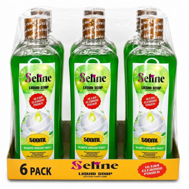 Seline Multi Purpose Liquid Soap – 500ml Pack of 6 - Image 2